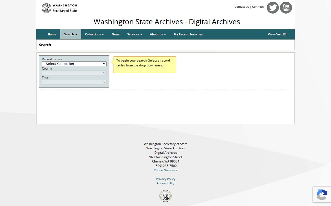 Washington Digital Archives fields for locating Richland historical directory records